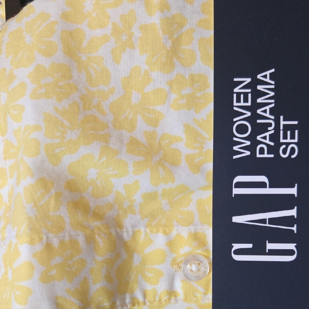 GAP Yellow Floral Cotton Pajama Short Set NWT - Picture 5 of 5